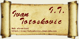 Ivan Totošković vizit kartica
